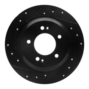 Hyundai Kona Brake Rotor (1) - Rear Left - R1 Concepts - Drilled & Slotted - Black - `13-`25